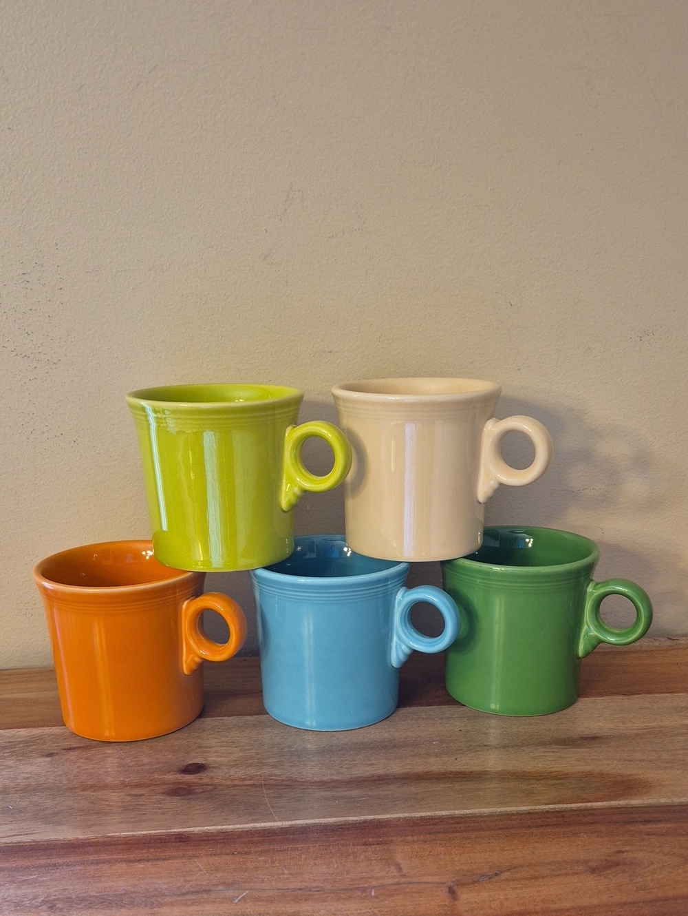 Fiestaware HLC Tom and Jerry Mugs / O Ring Handle - Set of 5